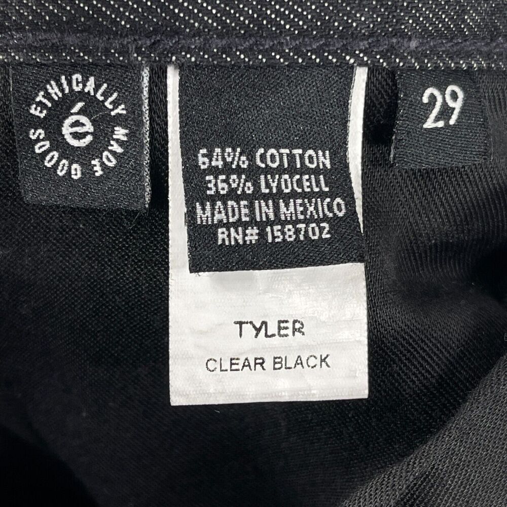 Etica Tyler Jeans Womens 29 Clear Black High Rise Straight Leg Raw Hem NEW - Picture 10 of 16